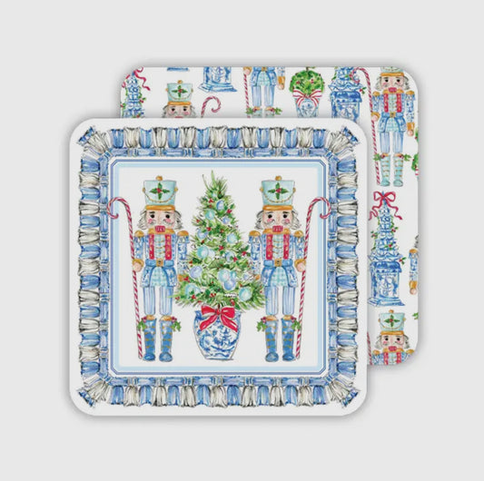 Blue Chinoiserie Nutcracker Coasters
