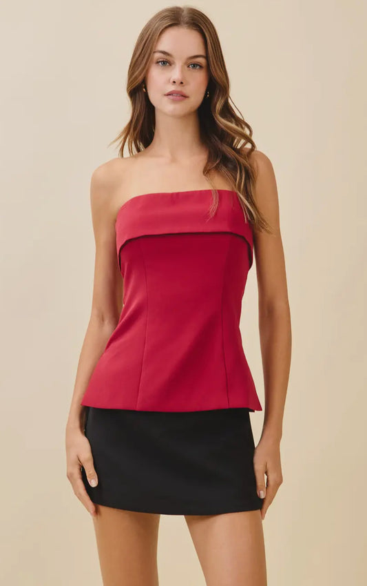 Sleeveless Crimson Top