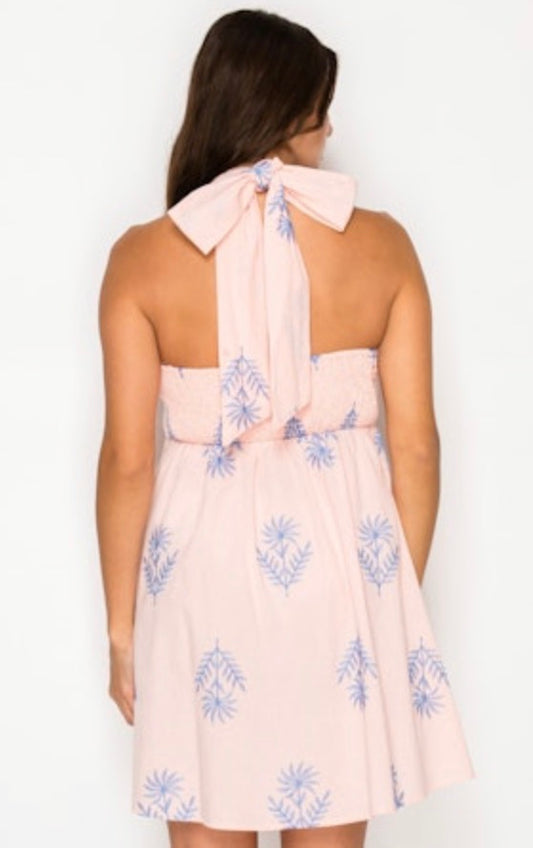 Azure Leaf Mini Dress