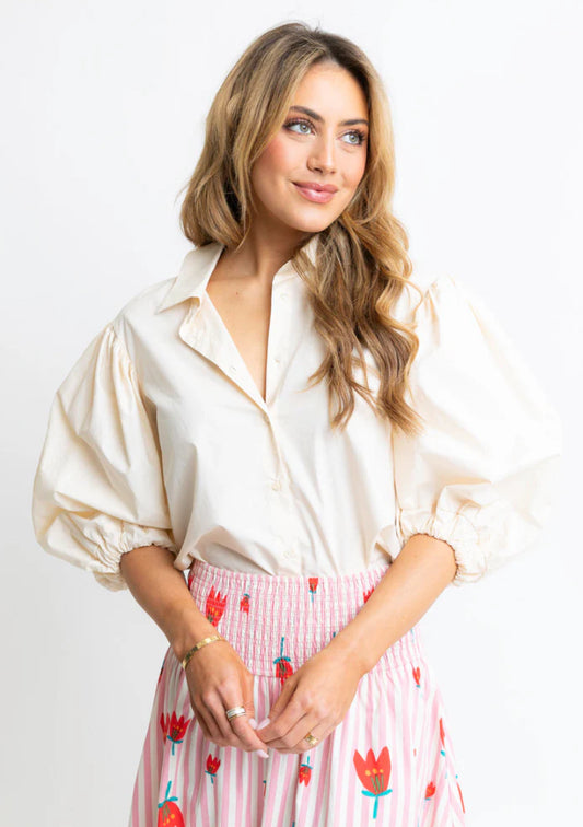 Poplin Button Blouse