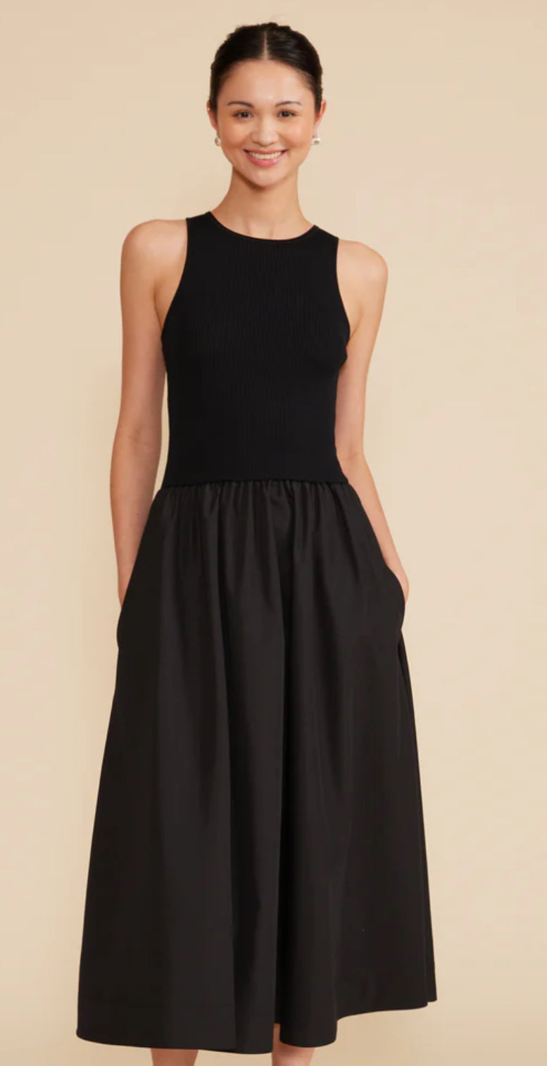 Marlena Black Midi Dress