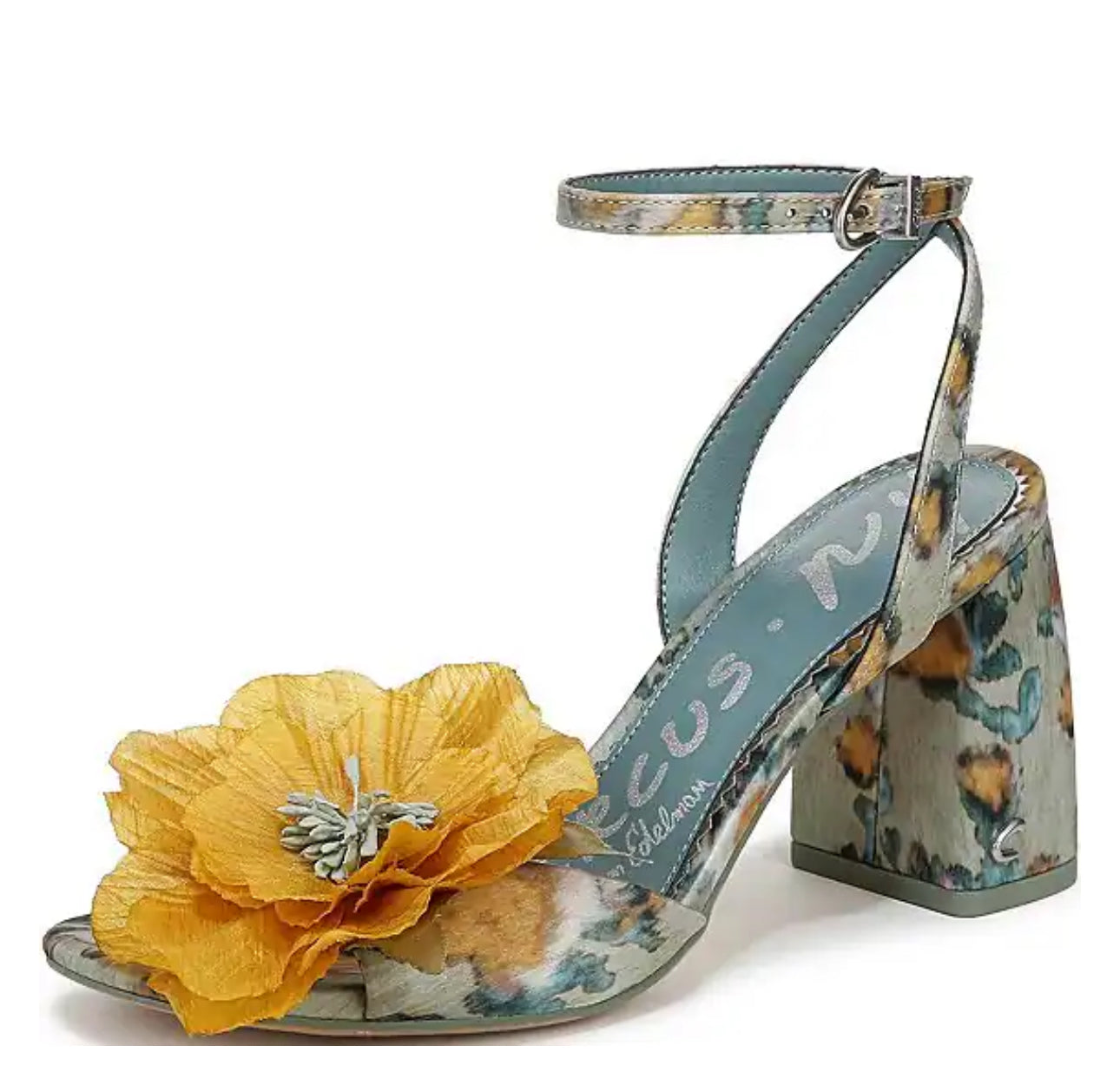 Circus NY by Sam Edelman Aria Flower Satin Ankle Strap Dress Sandals