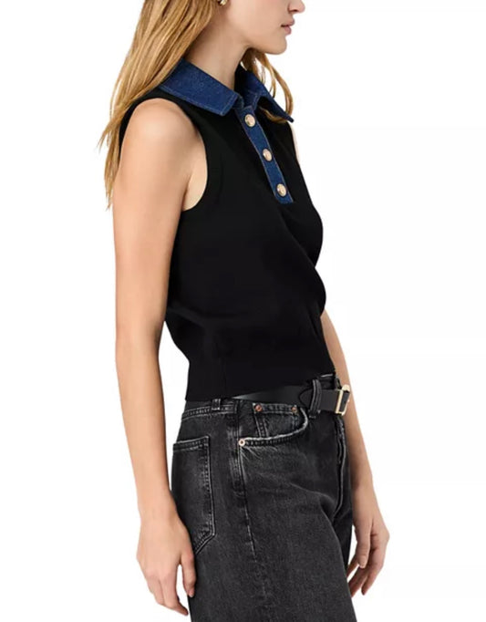 Maxime Denim Collared Sweater