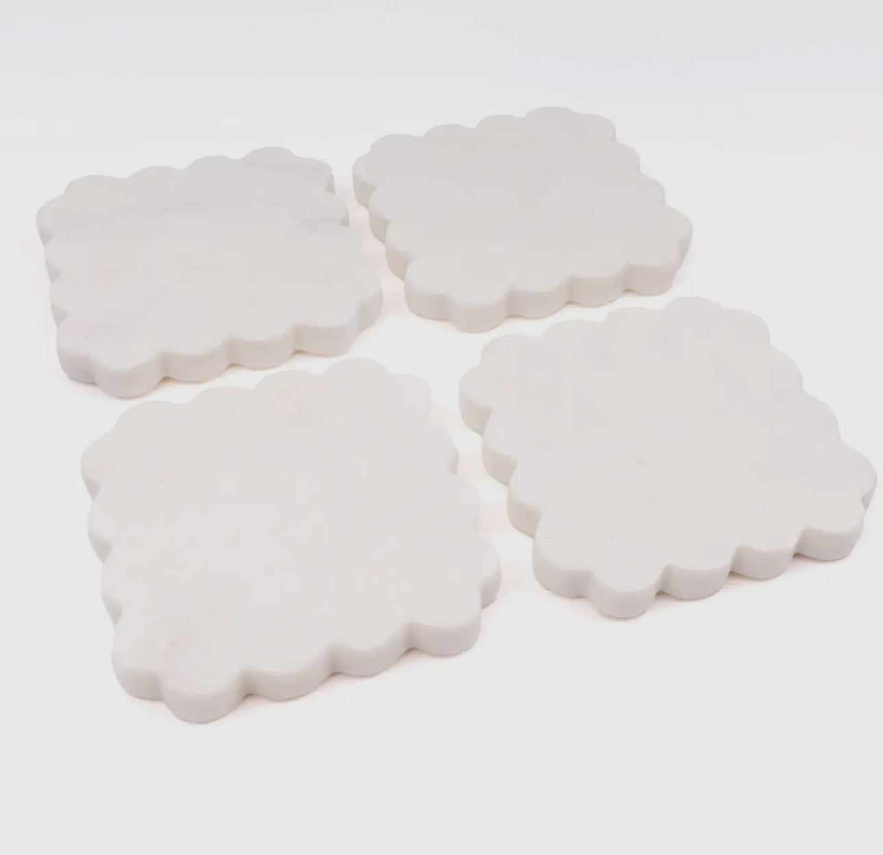 Marble Scalloped Coasters