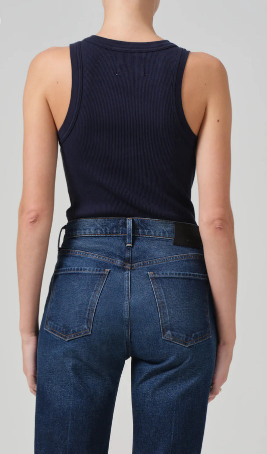 Isabel Rib Tank in Navy