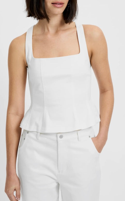 Inez Cotton Twill Peplum Top