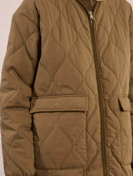 Dark Khaki Quilted Jacket