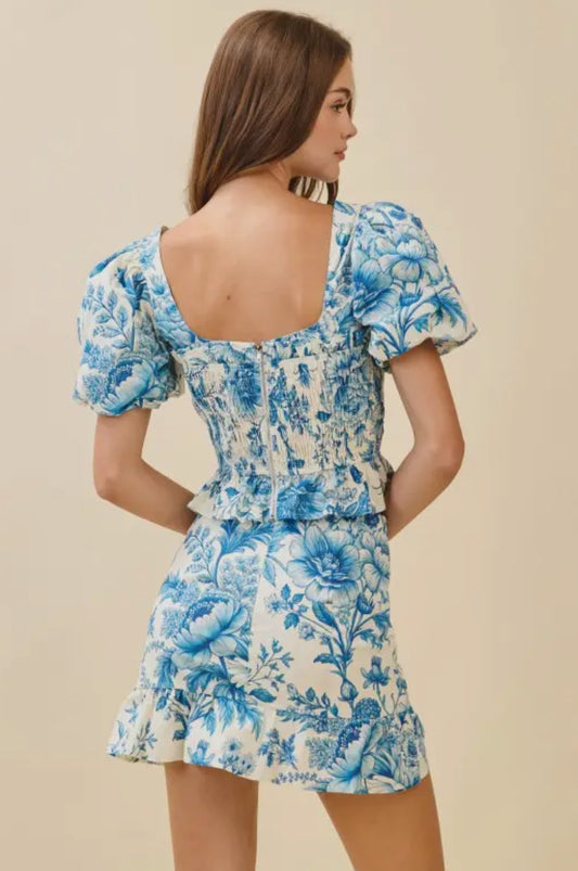 Puff Sleeve Floral Top