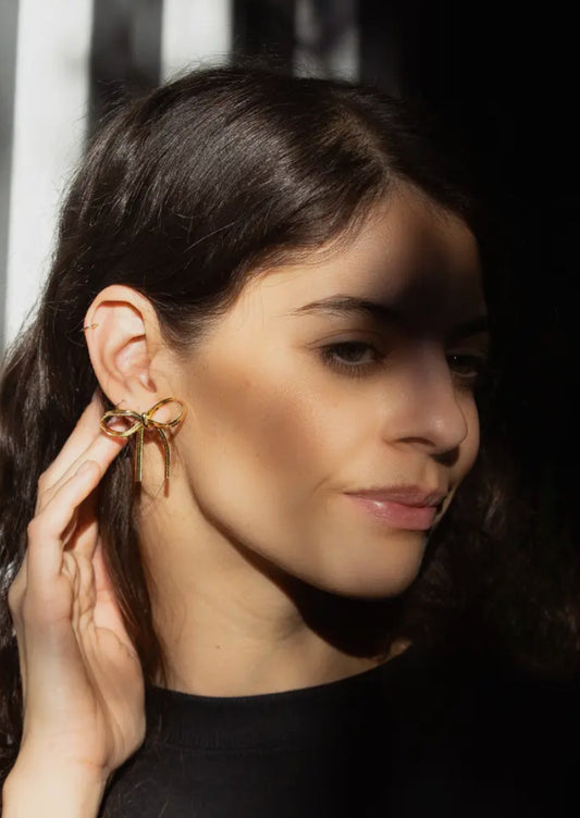 18k Gold Plated Bow Earrings