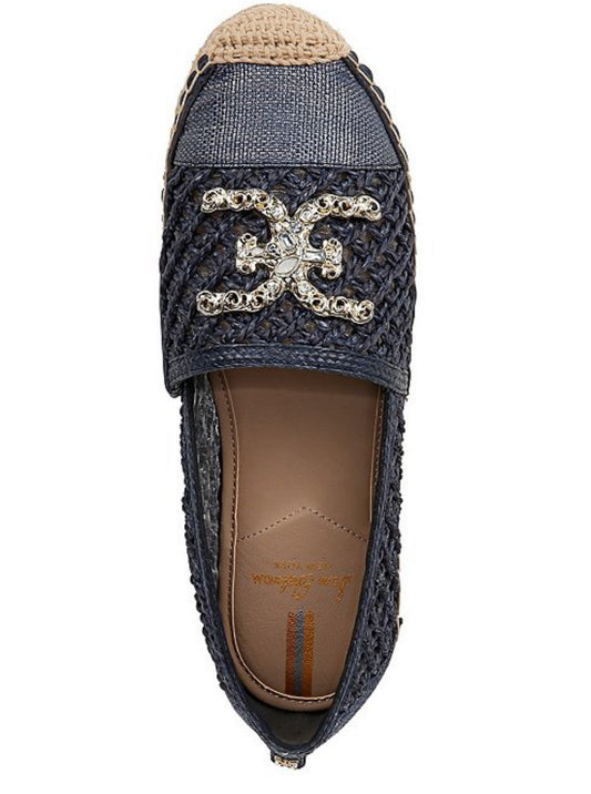 Khiara Blue Raffia Espadrille Loafers