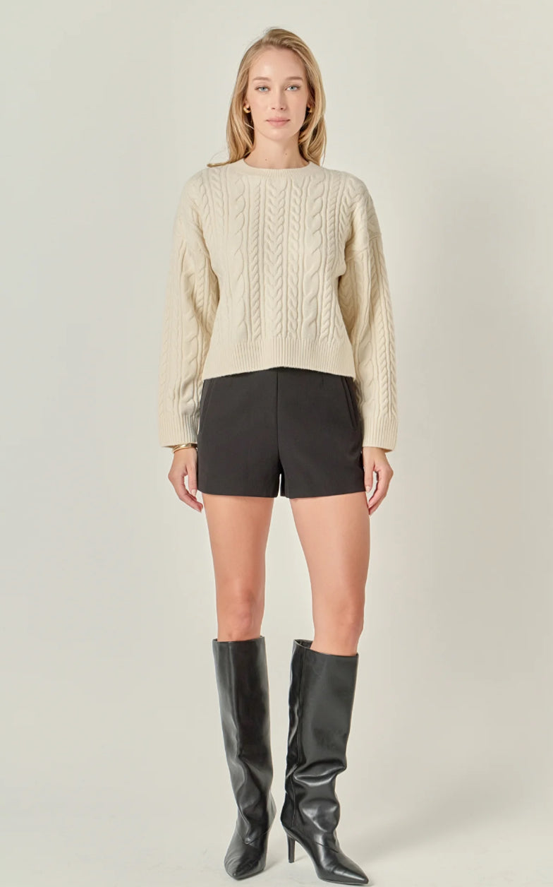 Crewneck Cable Sweater