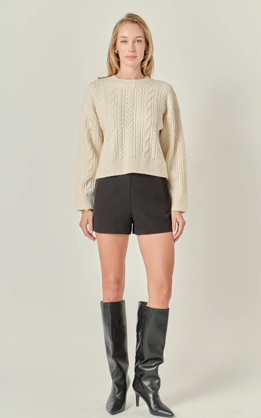 Crewneck Cable Sweater