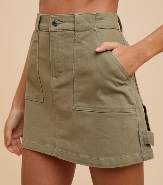 Cargo Denim Mini Skirt