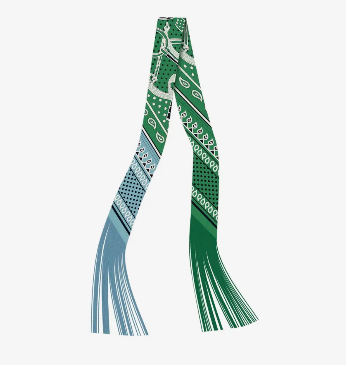 Frilly Scarf - Green/Blue