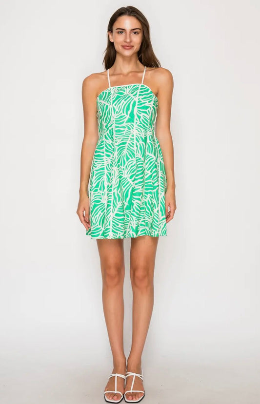 Verde Palms Mini Dress