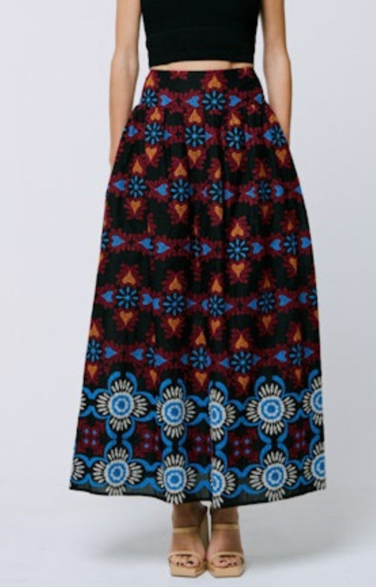 Deana Embroidered Maxi Skirt