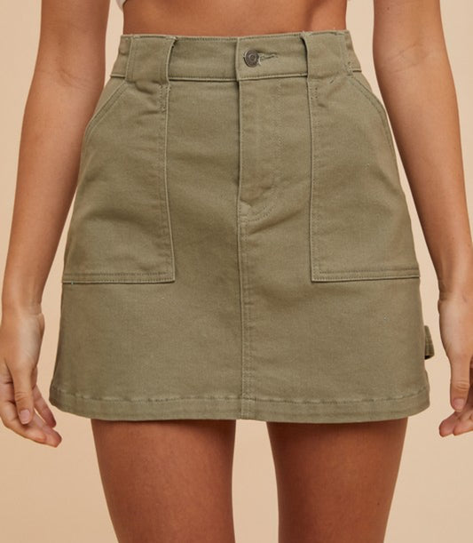 Cargo Denim Mini Skirt