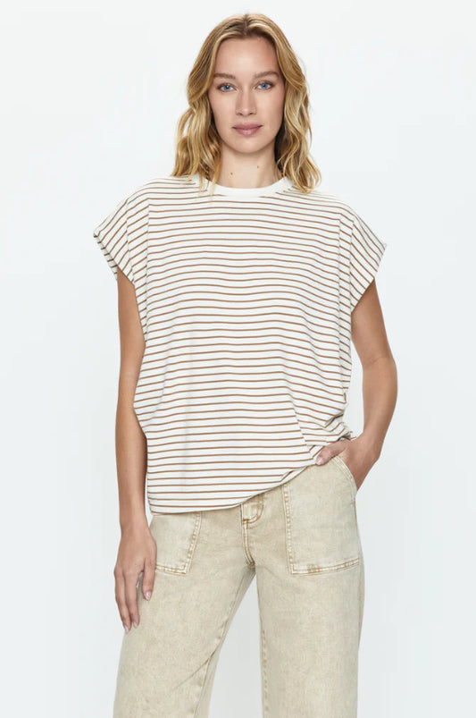 Trina Muscle Tee in Sable Stripe
