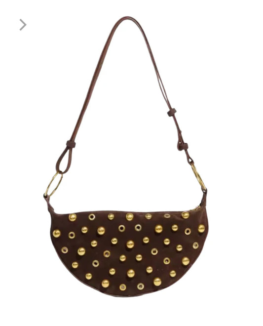 Maeve Studded Bag in Brown