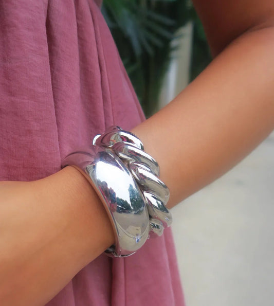 Rounded Silver Bangle