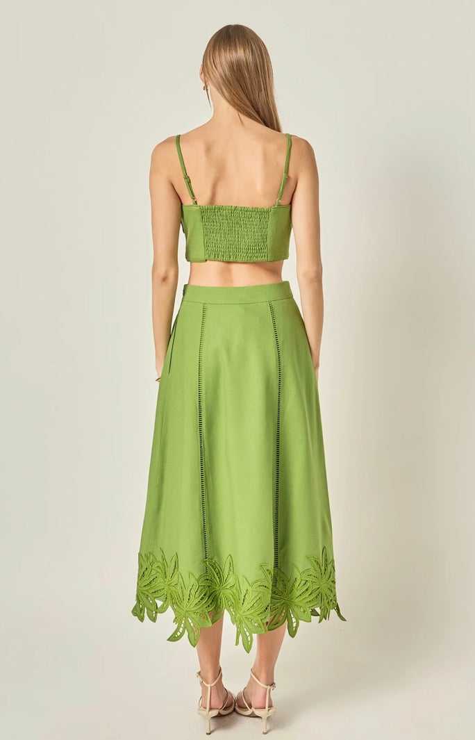 Palm Tree Linen Skirt