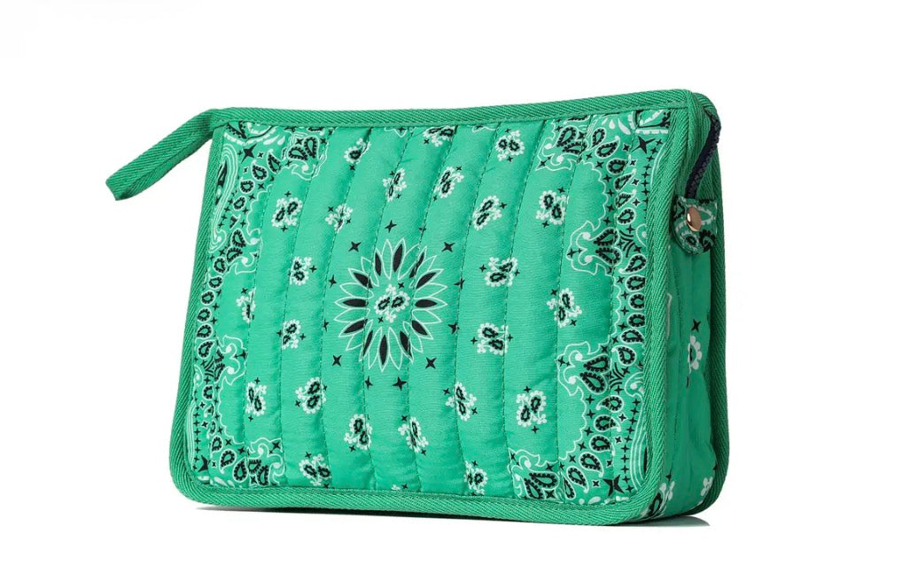 Bandana Print Pouch -Beau Kelly Green