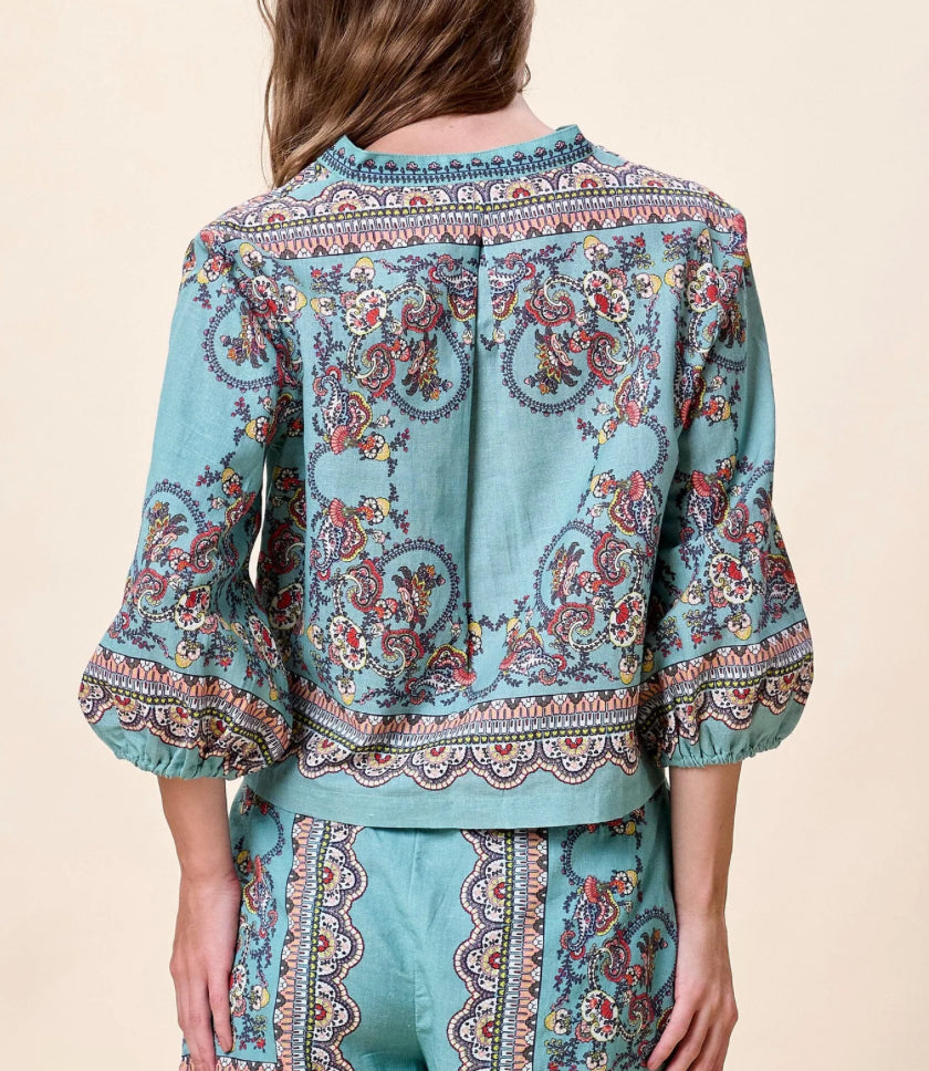 Cleobella Noelle Blouse in Bleura Print-M