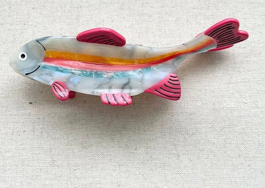 Pink Pearly Fish Hair Clip