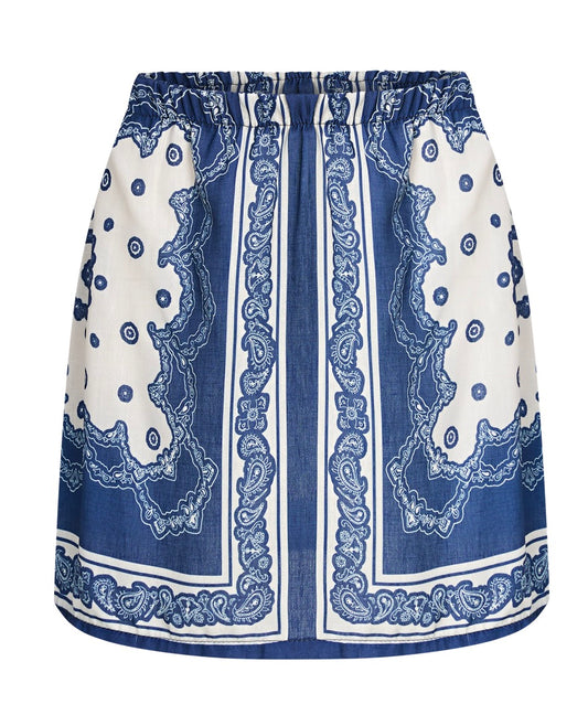 Navy Scarf Skirt-XS