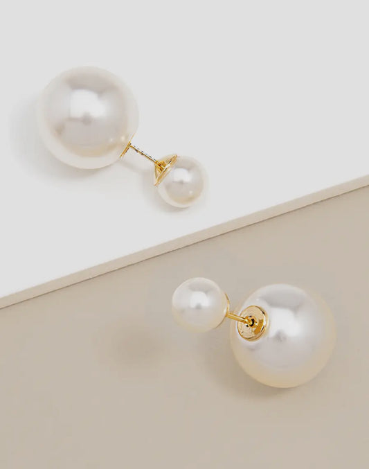 Double Pearl Earrings