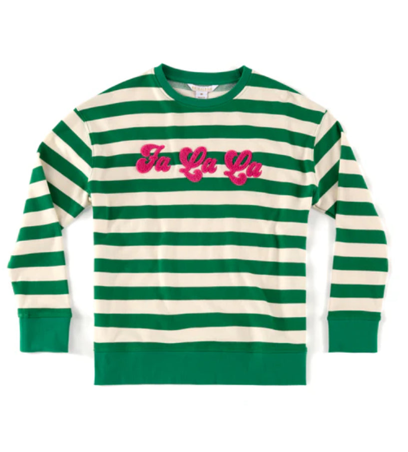 Fa La La Stripe Sweatshirt