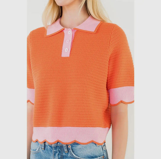 Collared Crochet Top