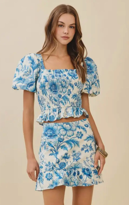 Puff Sleeve Floral Top