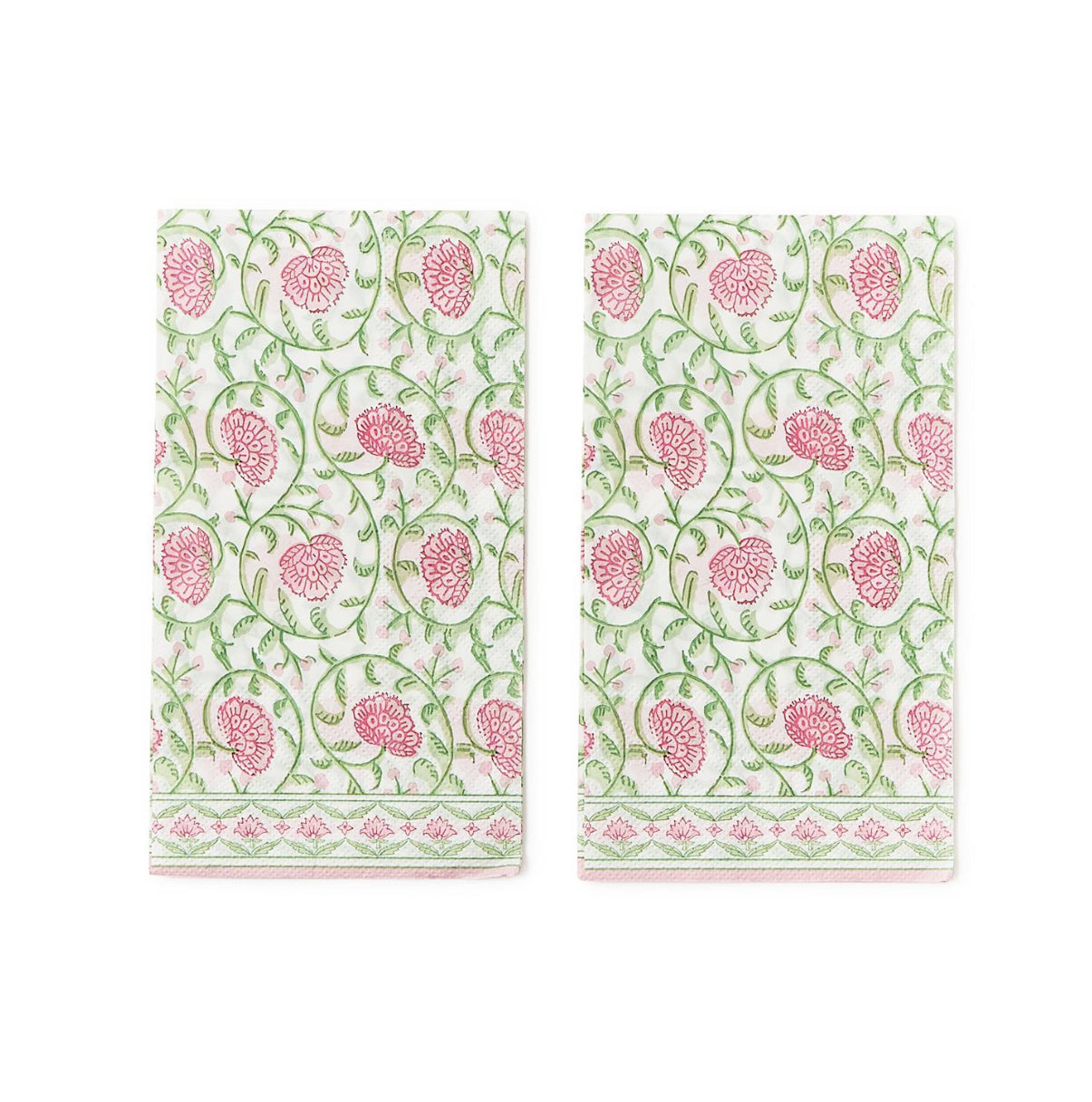 Floral Block Print 3-Ply Paper Dinner Napkin / Guest Towel