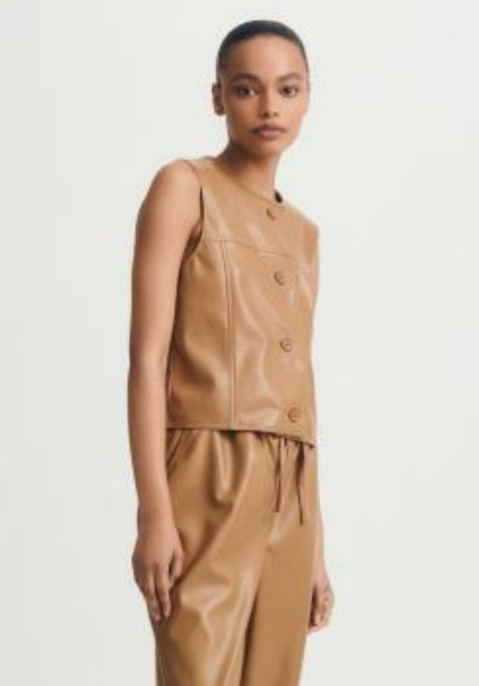 France Vegan Leather Vest