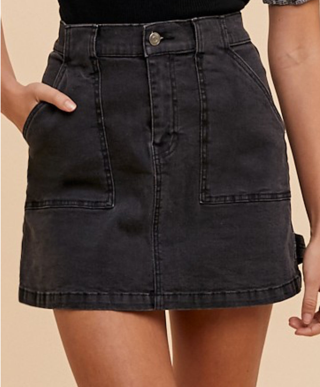 Cargo Denim Mini Skirt