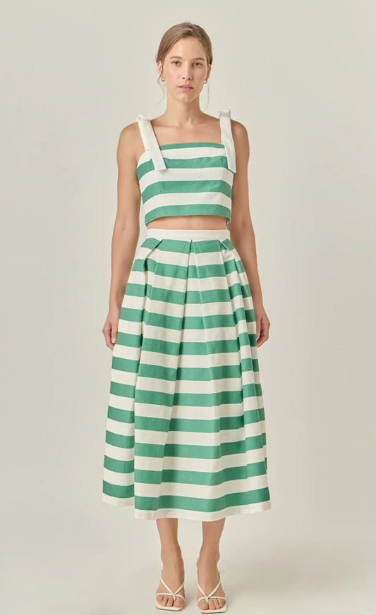 Bold Stripe Midi Skirt