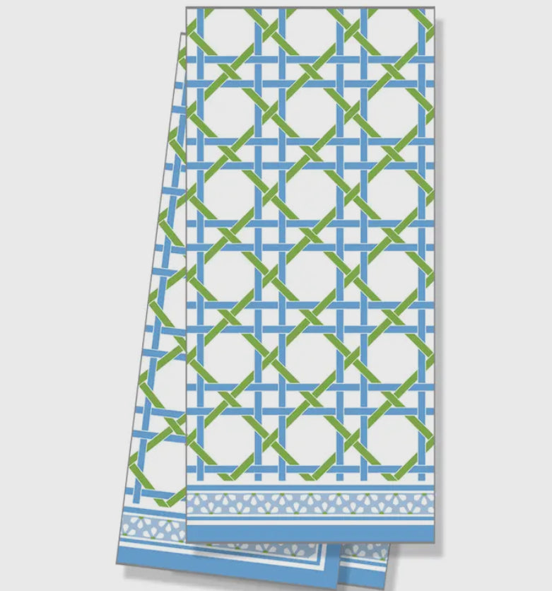 Blue & Green Basketweave Tea Towel