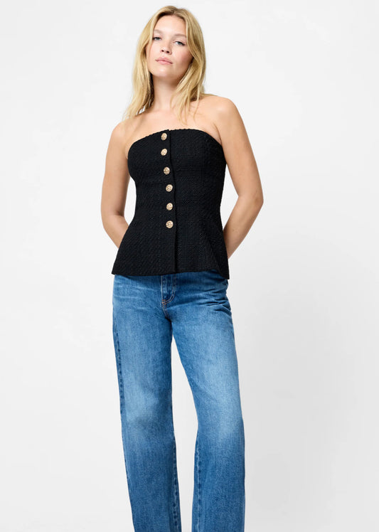 Tweed Strapless Top