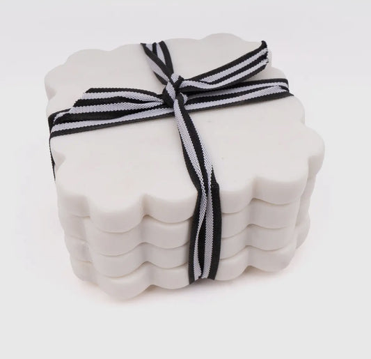 Marble Scalloped Coasters