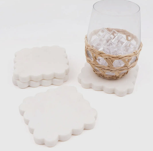 Marble Scalloped Coasters