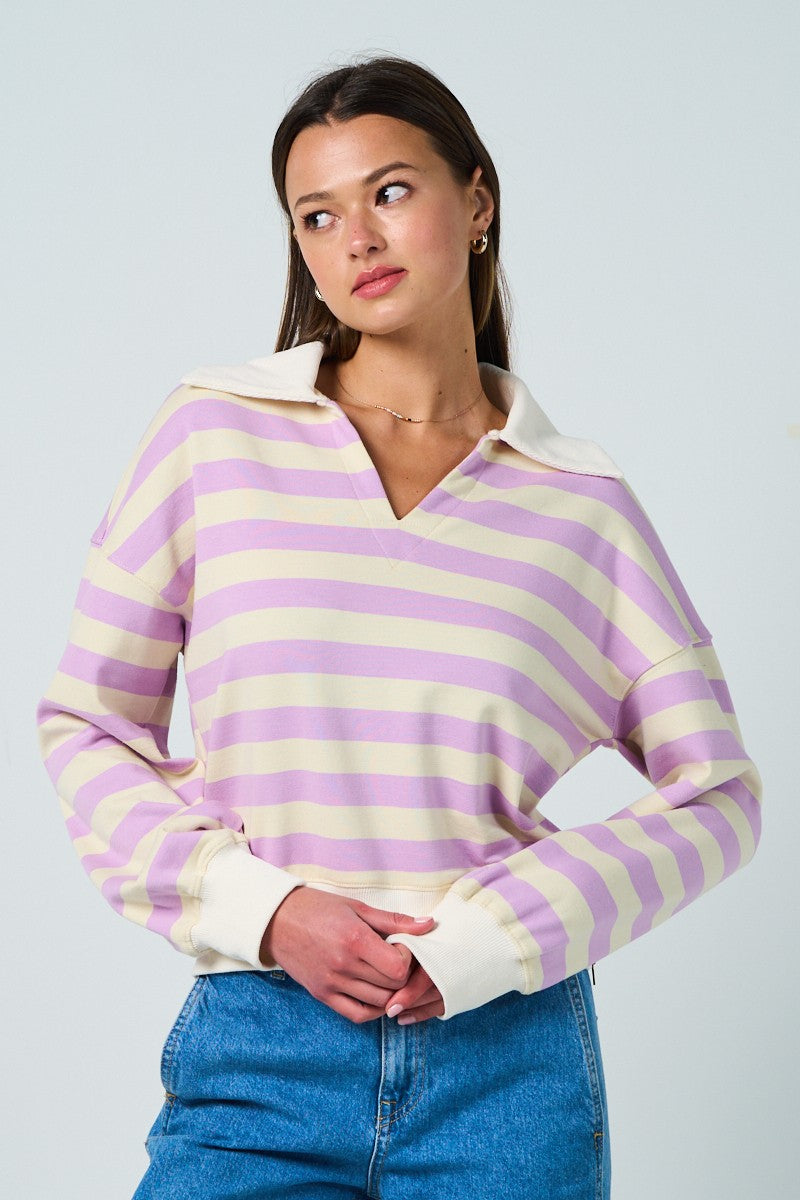 Collared Terry Knit Top