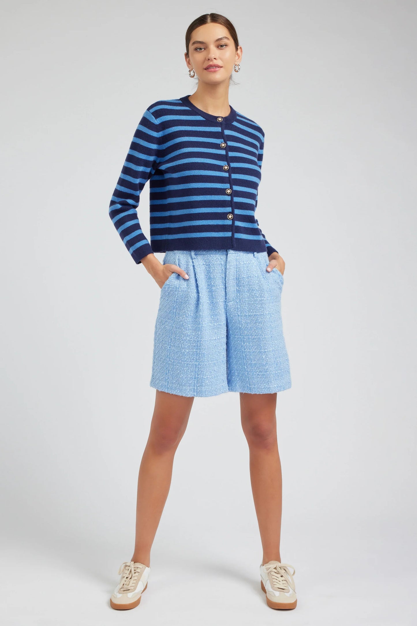 Blue Striped Cardigan