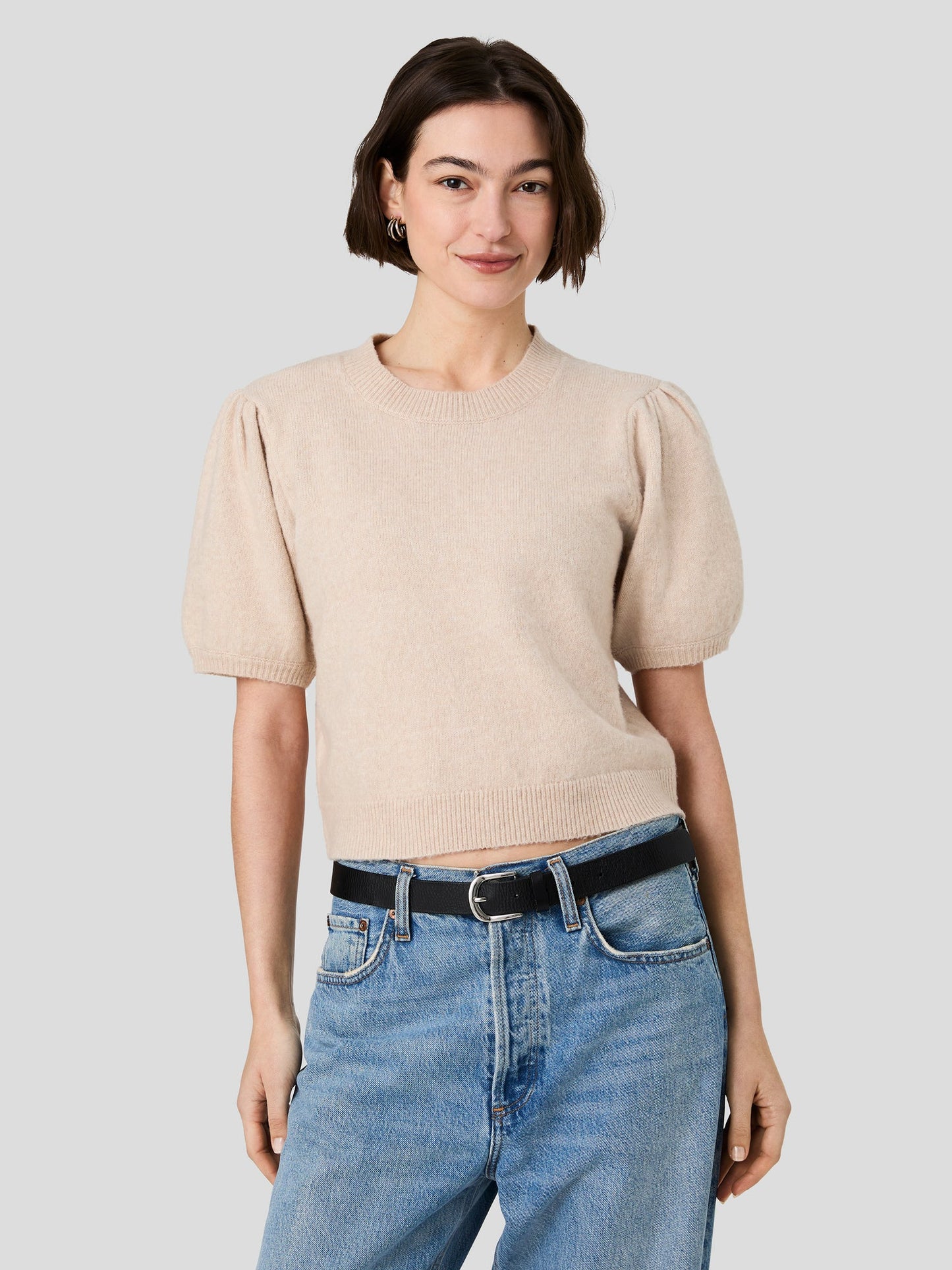 Yulia Knit Puff Sleeve Sweater