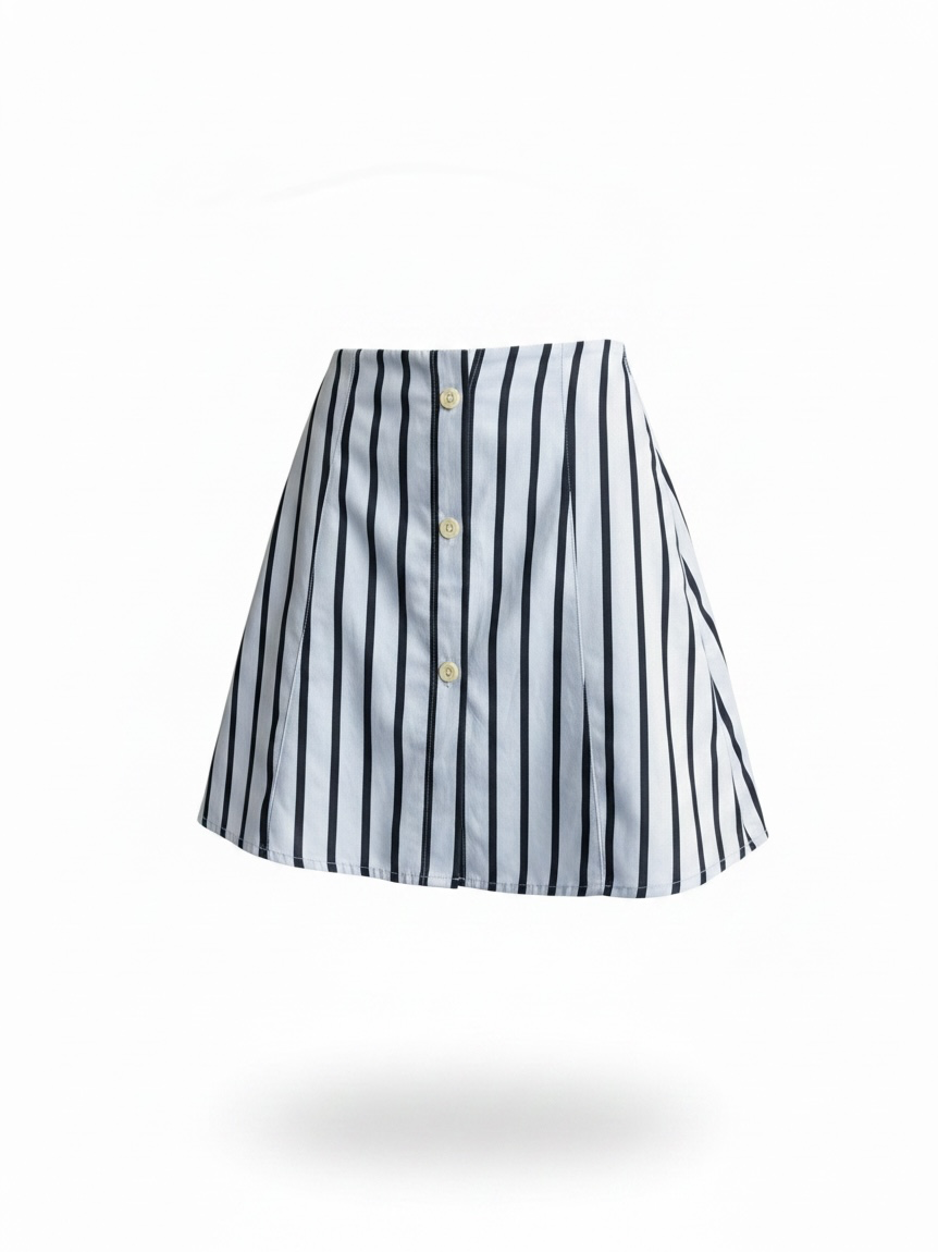 Striped Long Sleeve Shirt and Skort Set