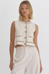 Button Front Sleeveless Vest