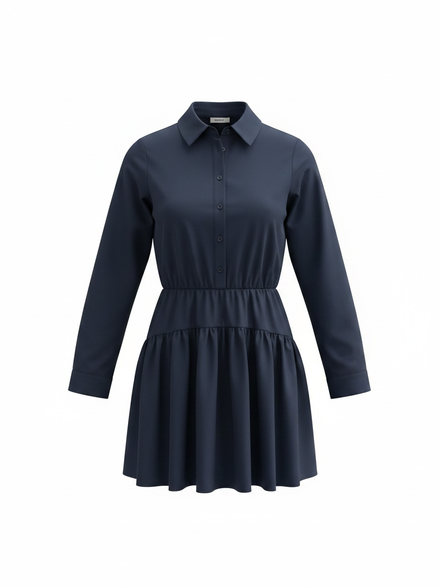 Navy Button Down Shirt Dress