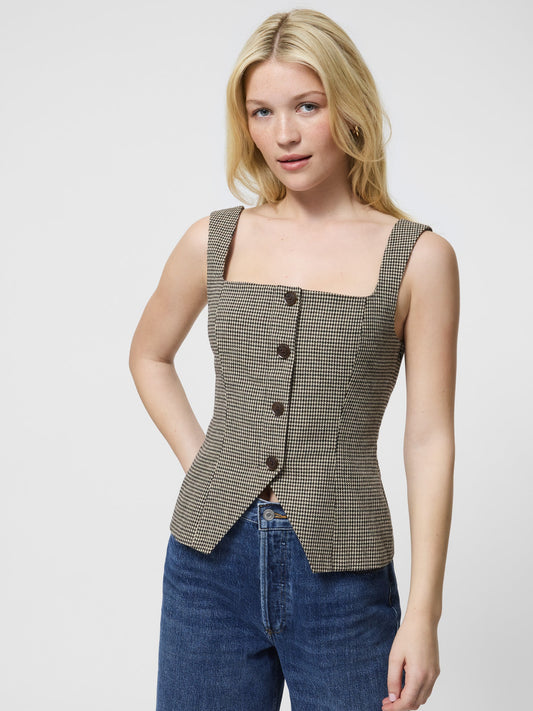 Brown Houndstooth Top