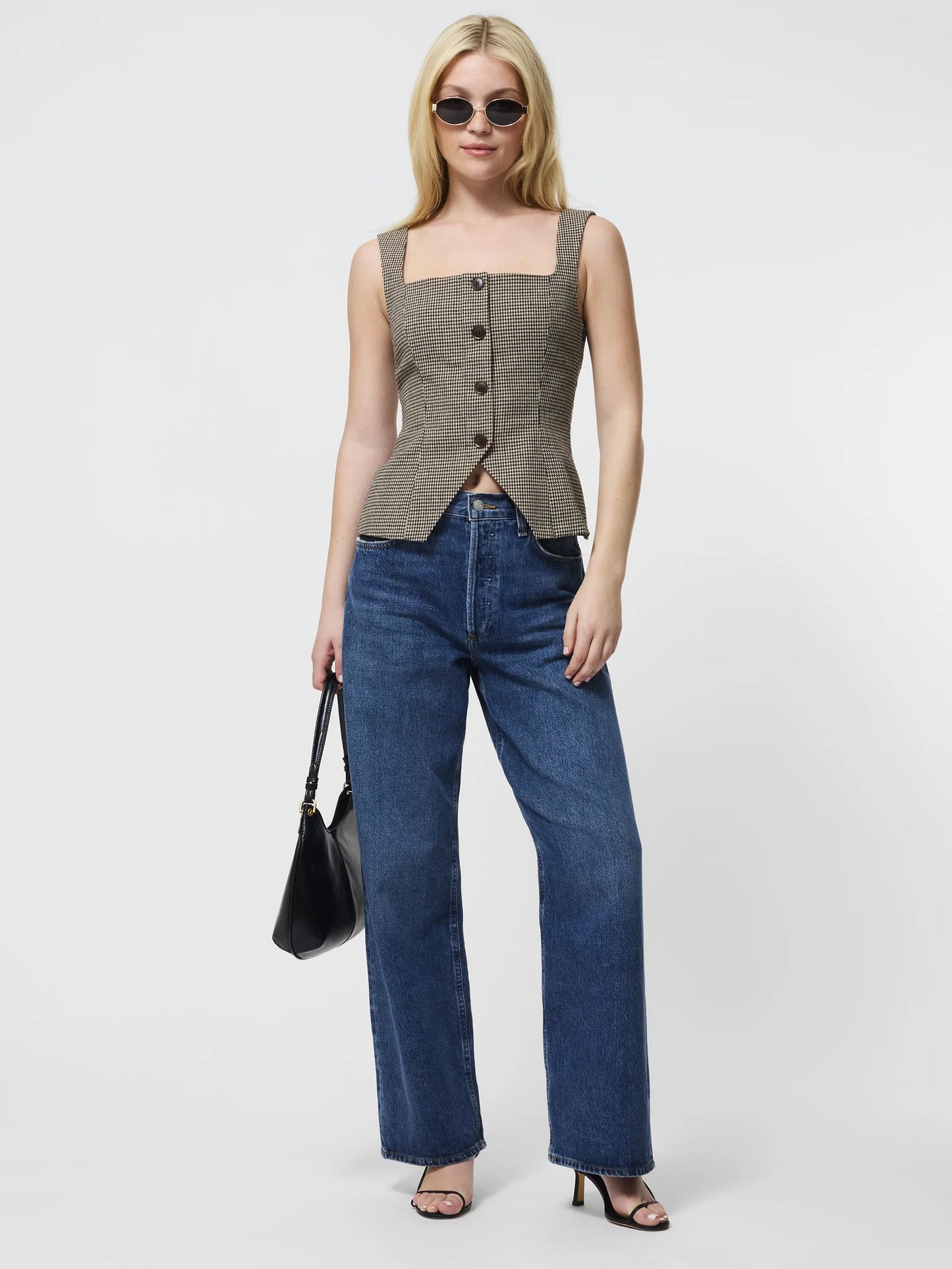 Brown Houndstooth Top
