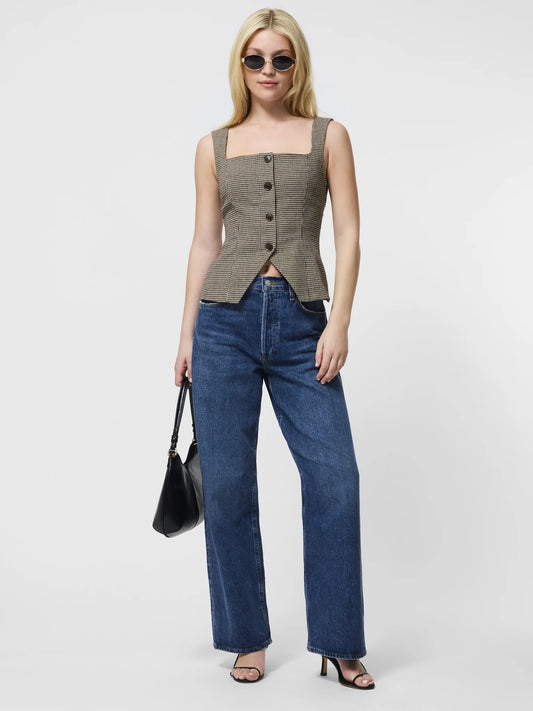 Brown Houndstooth Top